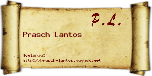 Prasch Lantos névjegykártya